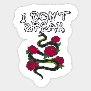 I don't speak snake Sticker